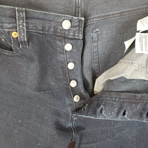 Levis Premium Wedgie Icon Ankle Dark Speckled Button Fly Jeans Womens Size 31 - Picture 6 of 13